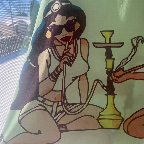 Unisex Tank With Princess Jasmine And Pocahontas Smoking Together Graphic - Picture 5 of 7